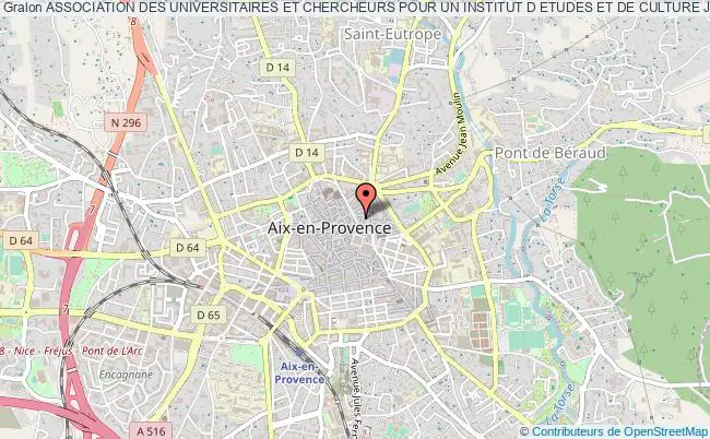 plan association Association Des Universitaires Et Chercheurs Pour Un Institut D Etudes Et De Culture Juives A Aix Marseille Aix-en-Provence