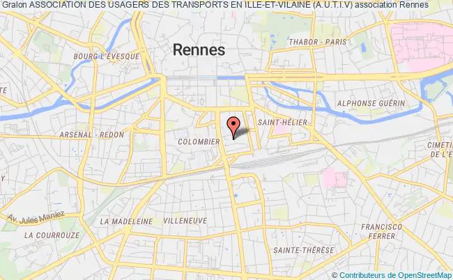 plan association Association Des Usagers Des Transports En Ille-et-vilaine (a.u.t.i.v) Rennes