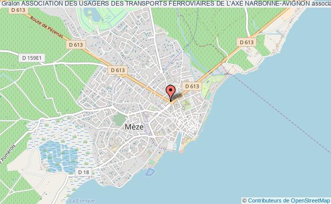 plan association Association Des Usagers Des Transports Ferroviaires De L'axe Narbonne-avignon Mèze