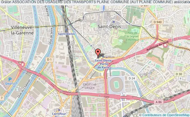 plan association Association Des Usagers Des Transports Plaine Commune (aut Plaine Commune) Saint-Denis