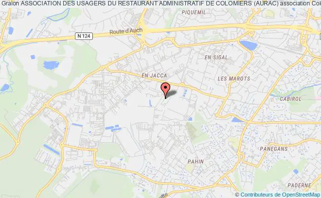 plan association Association Des Usagers Du Restaurant Administratif De Colomiers (aurac) Colomiers cedex