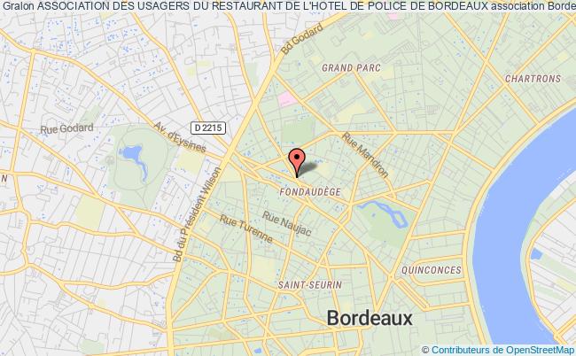 plan association Association Des Usagers Du Restaurant De L'hotel De Police De Bordeaux Bordeaux