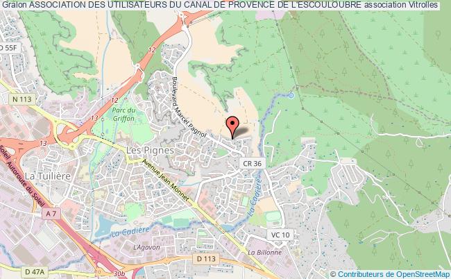 plan association Association Des Utilisateurs Du Canal De Provence De L'escouloubre Vitrolles
