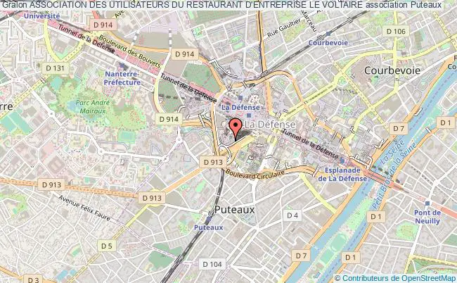 plan association Association Des Utilisateurs Du Restaurant D'entreprise Le Voltaire Puteaux
