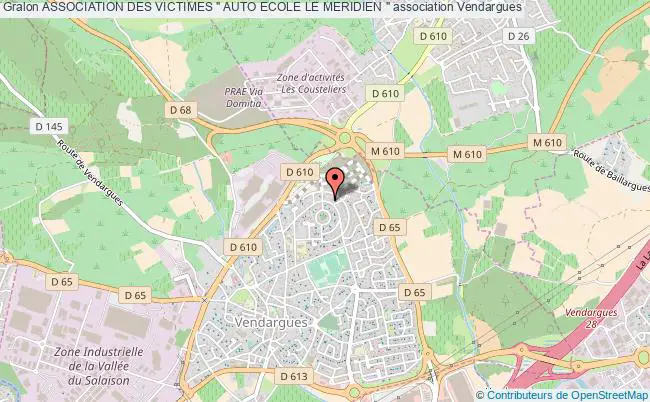 plan association Association Des Victimes " Auto Ecole Le Meridien " Vendargues