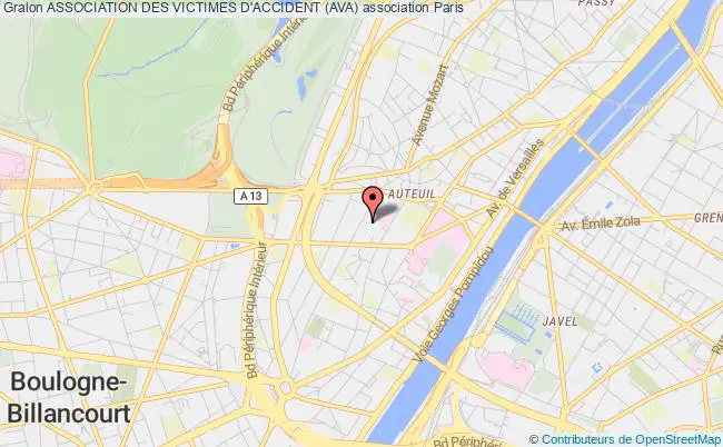 plan association Association Des Victimes D'accident (ava) Paris