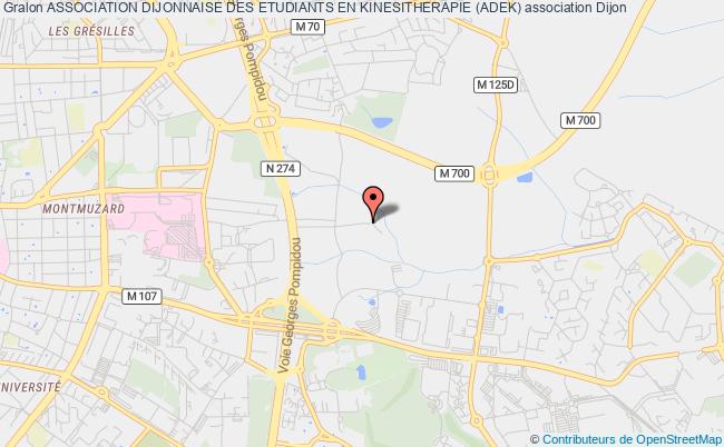 plan association Association Dijonnaise Des Etudiants En Kinesitherapie (adek) Dijon
