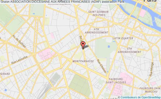 plan association Association Diocesaine Aux Armees Francaises (adaf) Paris