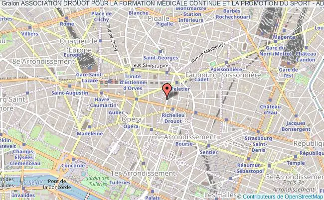 plan association Association Drouot Pour La Formation Medicale Continue Et La Promotion Du Sport - Adfmcps Paris