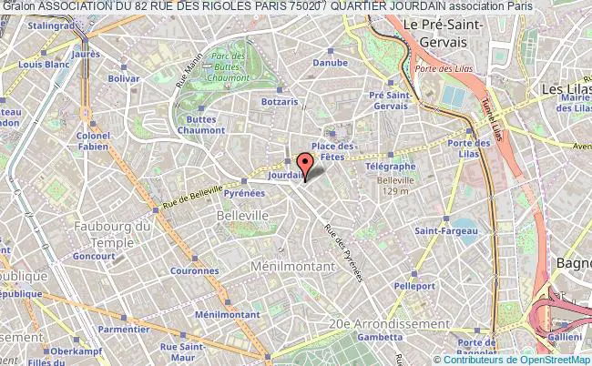 plan association Association Du 82 Rue Des Rigoles Paris 75020 / Quartier Jourdain Paris