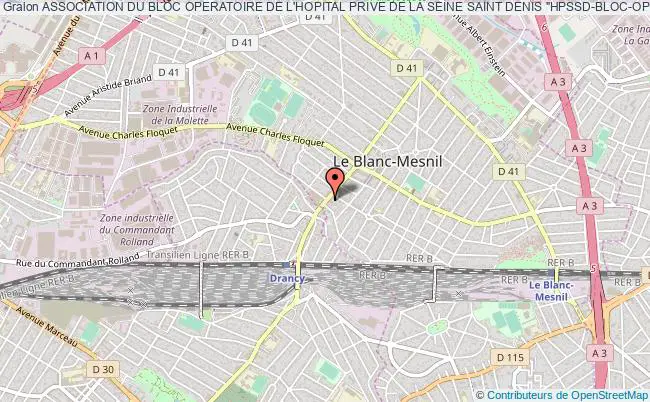 plan association Association Du Bloc Operatoire De L'hopital Prive De La Seine Saint Denis "hpssd-bloc-op" Le Blanc-Mesnil