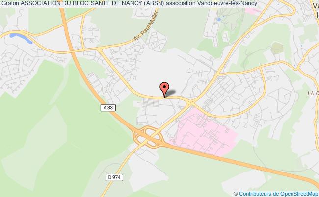 plan association Association Du Bloc Sante De Nancy (absn) Vandoeuvre-lès-Nancy