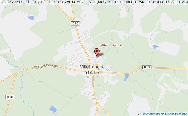 plan association Association Du Centre Social Mon Village (montmarault Villefranche Pour Tous Les Ages) Villefranche-d'Allier