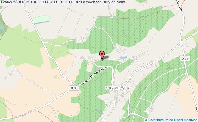 plan association Association Du Club Des Joueurs Sury-en-Vaux