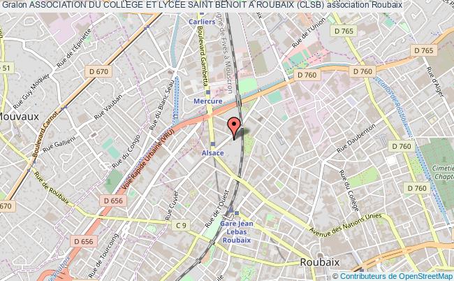 plan association Association Du College Et Lycee Saint Benoit A Roubaix (clsb) Roubaix