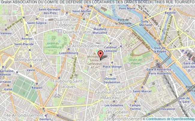 plan association Association Du Comite De Defense Des Locataires Des Dames Benedictines Rue Tournefort Du 16 Au 20 Et Rue Lhomond 31 Paris