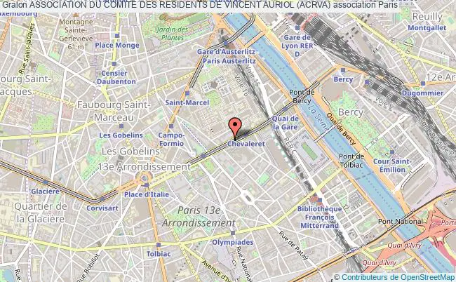 plan association Association Du Comite Des Residents De Vincent Auriol (acrva) Paris