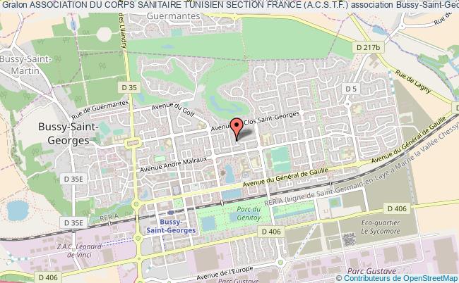 plan association Association Du Corps Sanitaire Tunisien Section France (a.c.s.t.f.) Bussy-Saint-Georges