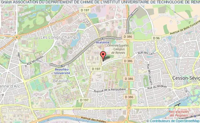 plan association Association Du Departement De Chimie De L'institut Universitaire De Technologie De Rennes Rennes CEDEX 7