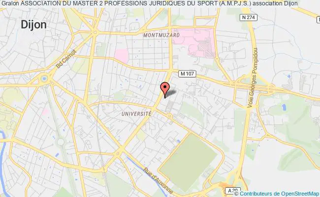 plan association Association Du Master 2 Professions Juridiques Du Sport (a.m.p.j.s.) Dijon cedex