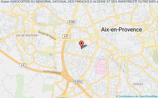 plan association Association Du Memorial National Des Francais D Algerie Et Des Rapatries D Outre Mer Aix-en-Provence
