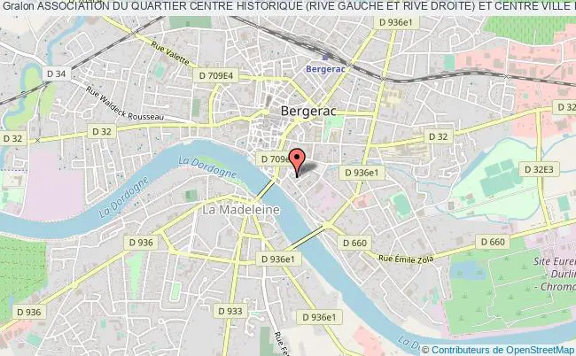 plan association Association Du Quartier Centre Historique (rive Gauche Et Rive Droite) Et Centre Ville De Bergerac : La Memoire De L Art Bergerac