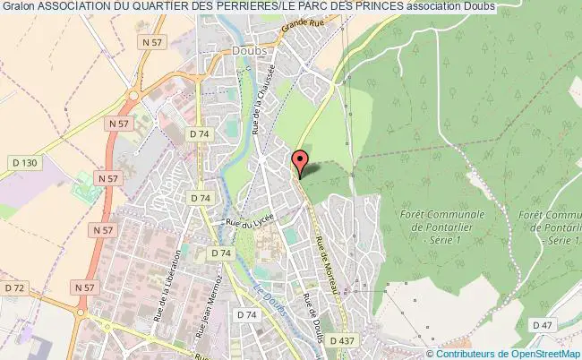 plan association Association Du Quartier Des Perrieres/le Parc Des Princes Doubs