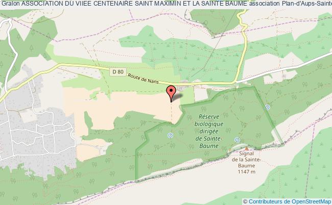 plan association Association Du Viiee Centenaire Saint Maximin Et La Sainte Baume Plan-d'Aups-Sainte-Baume