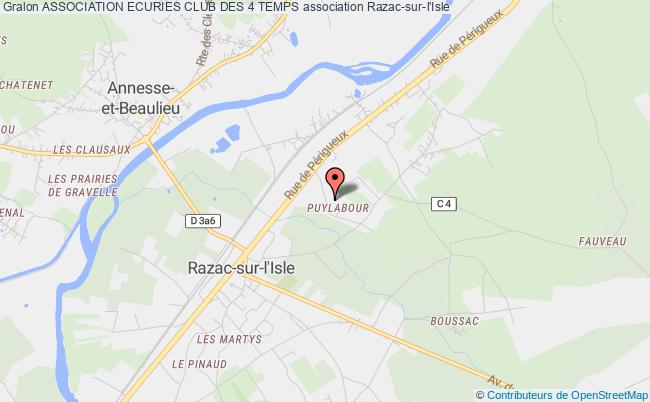 plan association Association Ecuries Club Des 4 Temps Razac-sur-l'Isle