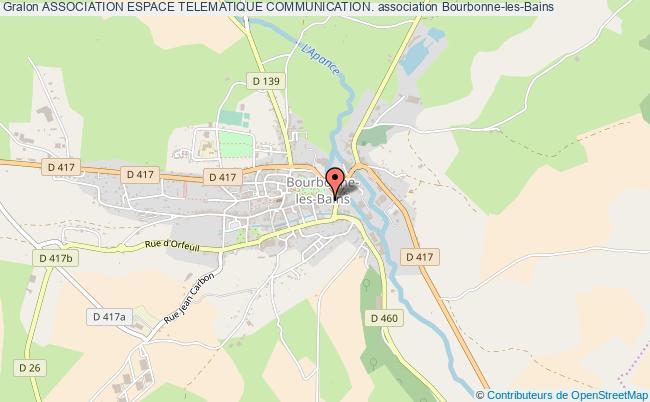 plan association Association Espace Telematique Communication. Bourbonne-les-Bains