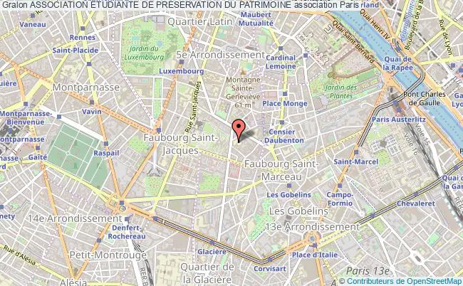 plan association Association Étudiante De PrÉservation Du Patrimoine Paris