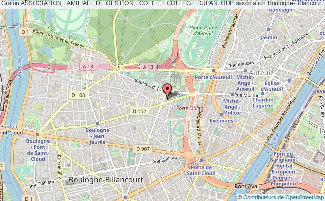plan association Association Familiale De Gestion Ecole Et College Dupanloup Boulogne-Billancourt
