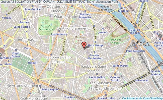 plan association Association Fanny Kaplan "judaisme Et Tradition" Paris