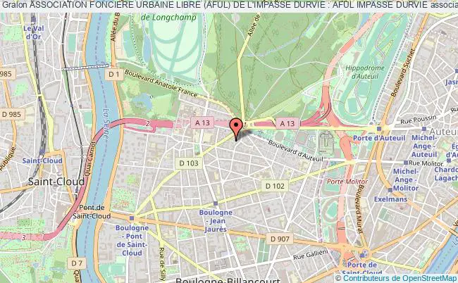 plan association Association Fonciere Urbaine Libre (aful) De L'impasse Durvie : Aful Impasse Durvie Boulogne-Billancourt