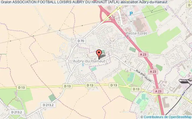 plan association Association Football Loisirs Aubry Du Hainaut (afla) Aubry-du-Hainaut