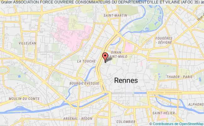 plan association Association Force Ouvriere Consommateurs Du Departement D'ille Et Vilaine (afoc 35) Rennes