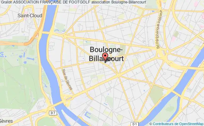 plan association Association FranÇaise De Footgolf Boulogne-Billancourt