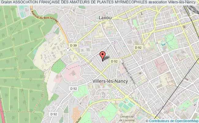 plan association Association FranÇaise Des Amateurs De Plantes MyrmÉcophiles Villers-lès-Nancy