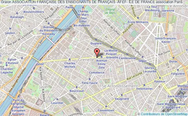plan association Association FranÇaise Des Enseignants De FranÇais -afef- Ile De France Paris