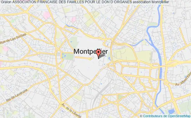 plan association Association Francaise Des Familles Pour Le Don D Organes Montpellier