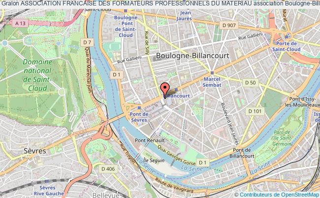 plan association Association Francaise Des Formateurs Professionnels Du Materiau Boulogne-Billancourt