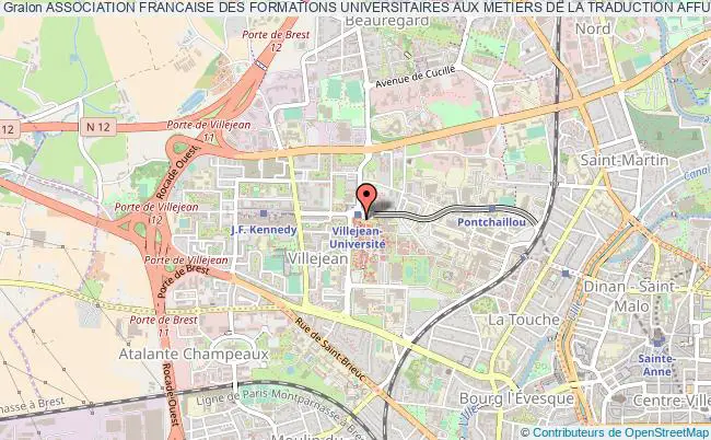 plan association Association Francaise Des Formations Universitaires Aux Metiers De La Traduction Affumt Rennes