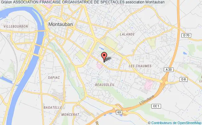 plan association Association Francaise Organisatrice De Spectacles Montauban
