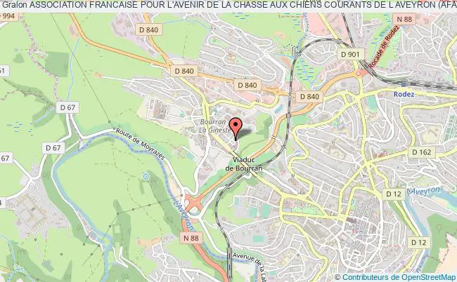 plan association Association Francaise Pour L'avenir De La Chasse Aux Chiens Courants De L Aveyron (afaccc 12) Rodez