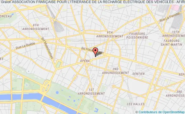 plan association Association FranÇaise Pour L'itinÉrance De La Recharge Électrique Des VÉhicules - Afirev Paris