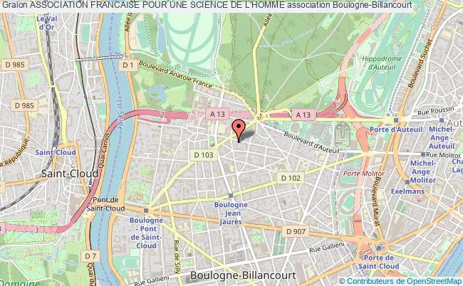 plan association Association Francaise Pour Une Science De L'homme Boulogne-Billancourt