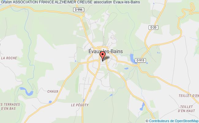 plan association Association France Alzheimer Creuse Évaux-les-Bains