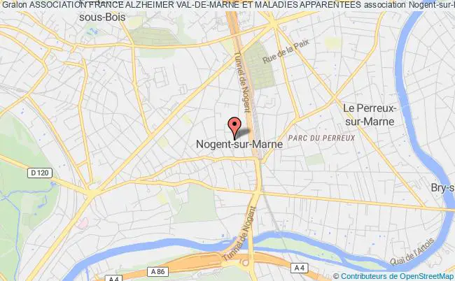 plan association Association France Alzheimer Val-de-marne Et Maladies Apparentees Nogent-sur-Marne