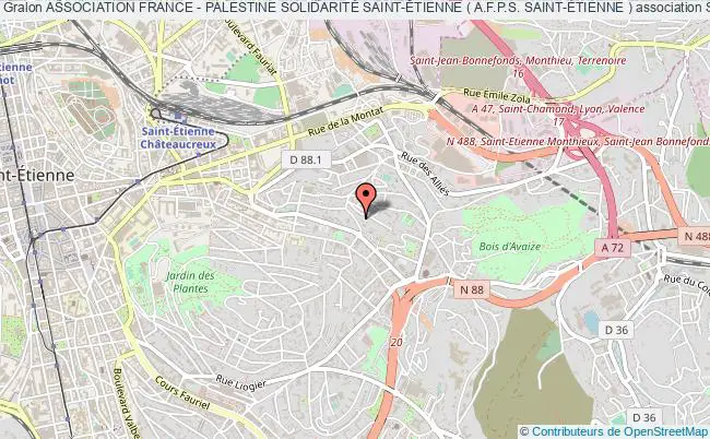 plan association Association France - Palestine SolidaritÉ Saint-Étienne ( A.f.p.s. Saint-Étienne ) Saint-Étienne