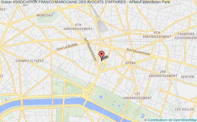 plan association Association Franco-marocaine Des Avocats D'affaires - Afmaa Paris